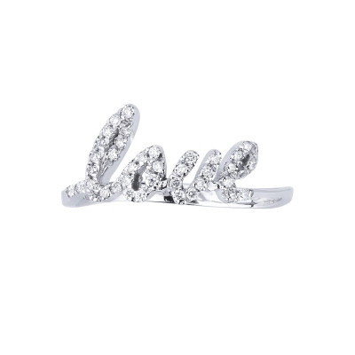 Love ring in white gold 18k with diamonds 