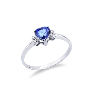 18k white gold with sapphire and diamonds 