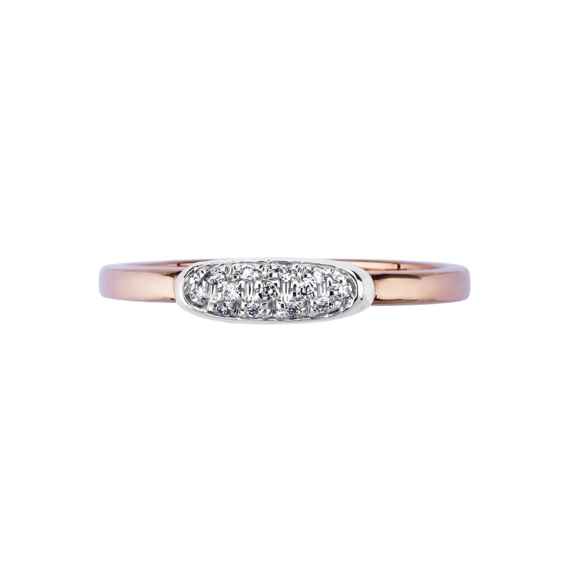 18k rosé and white gold ring with diamonds 