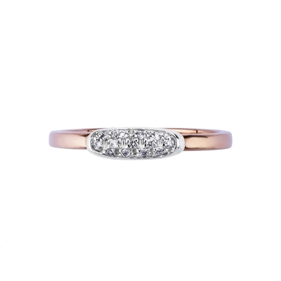18k rosé and white gold ring with diamonds 
