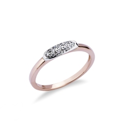 18k rosé and white gold ring with diamonds 