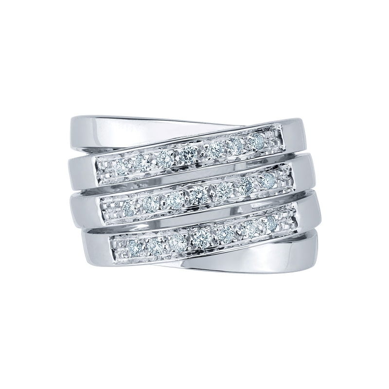 18k white gold band ring with diamonds 