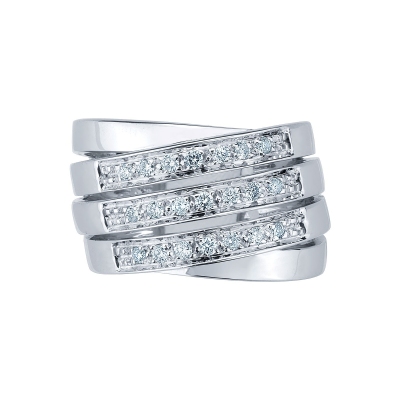 18k white gold band ring with diamonds 