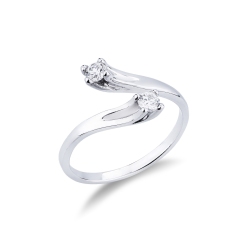 White gold 18k Bilogy ring with diamonds 