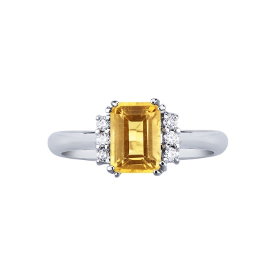 Ring in white gold 18k with citrine