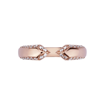 Open ring in rosé gold 18k with diamonds 