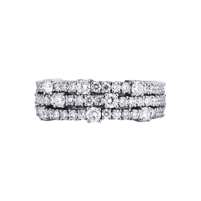 White gold 18k band ring with diamonds 