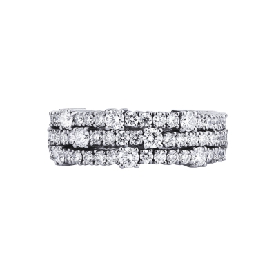 White gold 18k band ring with diamonds 
