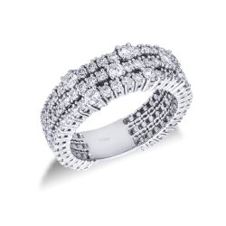 White gold 18k band ring with diamonds 