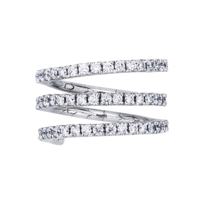 18k white gold spring ring with diamonds 