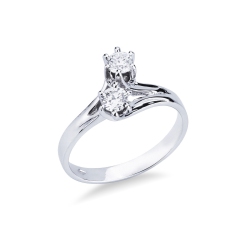 White gold 18k bilogy ring with diamonds 