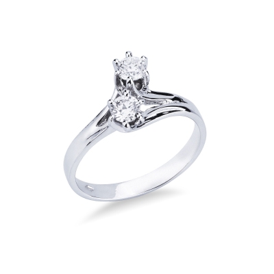 White gold 18k bilogy ring with diamonds 