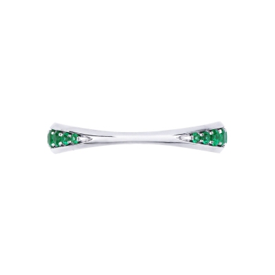 18k white gold ring with emeralds 