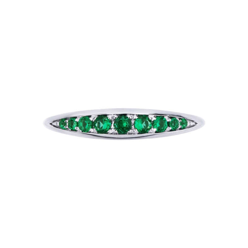 18k white gold ring with emeralds 