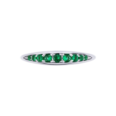 18k white gold ring with emeralds 