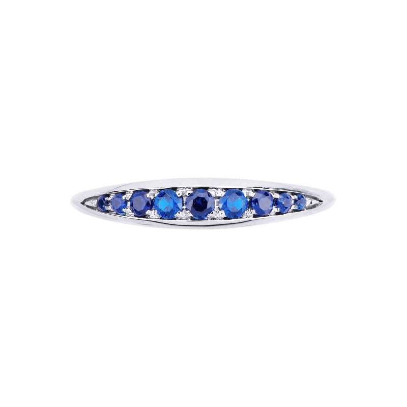 White gold 18k ring with blue sapphires 