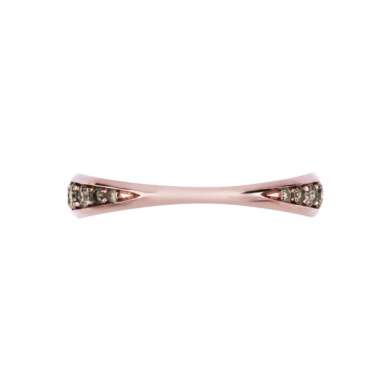 Rosé gold 18k ring with brown diamonds 