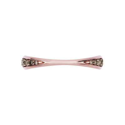 Rosé gold 18k ring with brown diamonds 