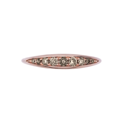 Rosé gold 18k ring with brown diamonds 