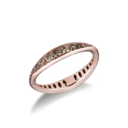 Rosé gold 18k ring with brown diamonds 