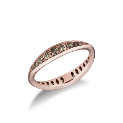 Rosé gold 18k ring with brown diamonds 