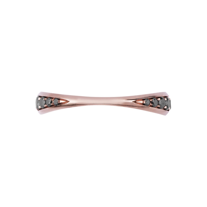 Rosé gold 18k ring with black diamonds 