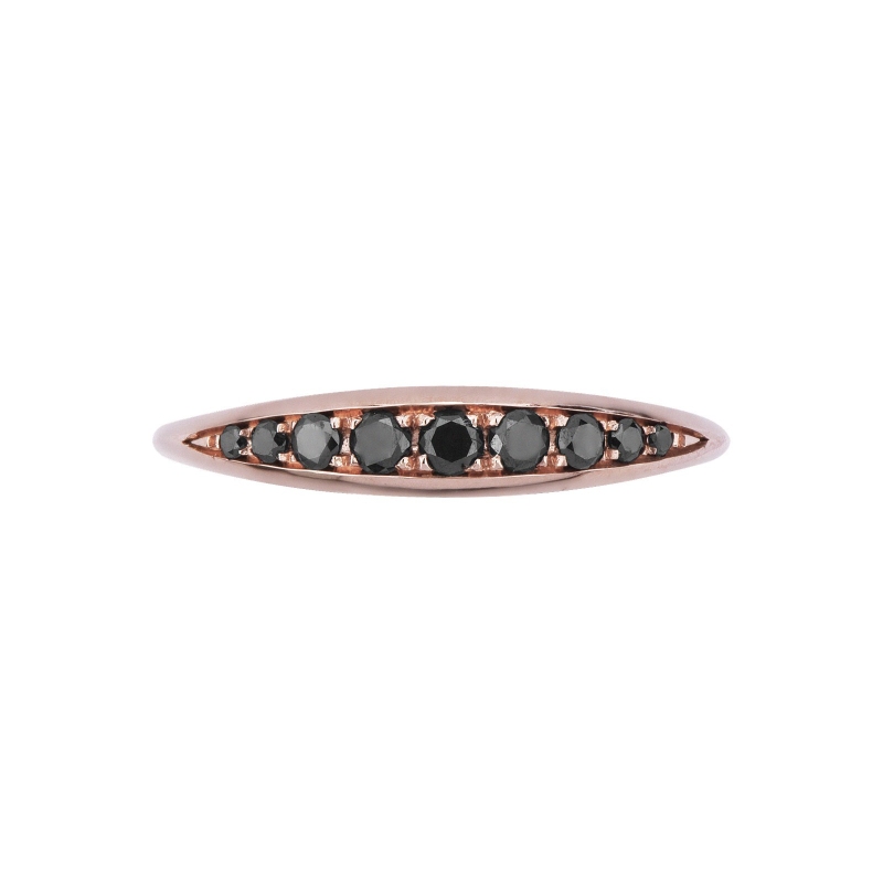 Rosé gold 18k ring with black diamonds 