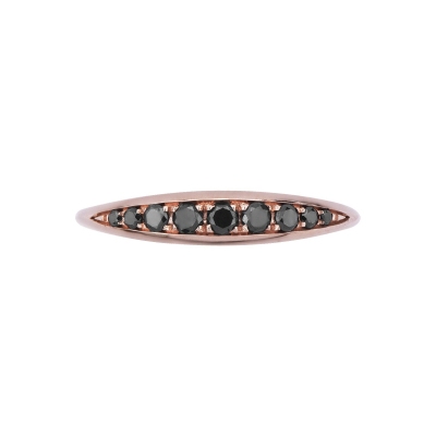 Rosé gold 18k ring with black diamonds 