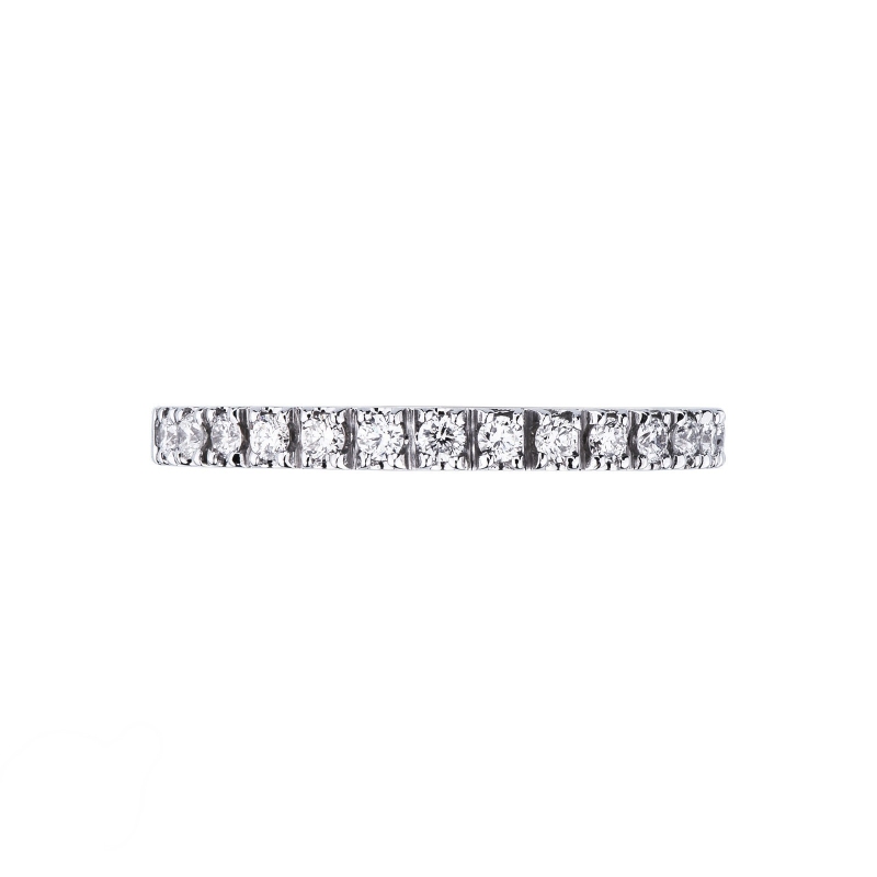 White gold 18k half eternity ring with diamonds 