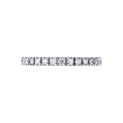 White gold 18k half eternity ring with diamonds 