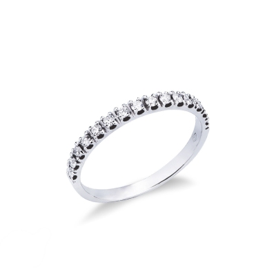 White gold 18k half eternity ring with diamonds 
