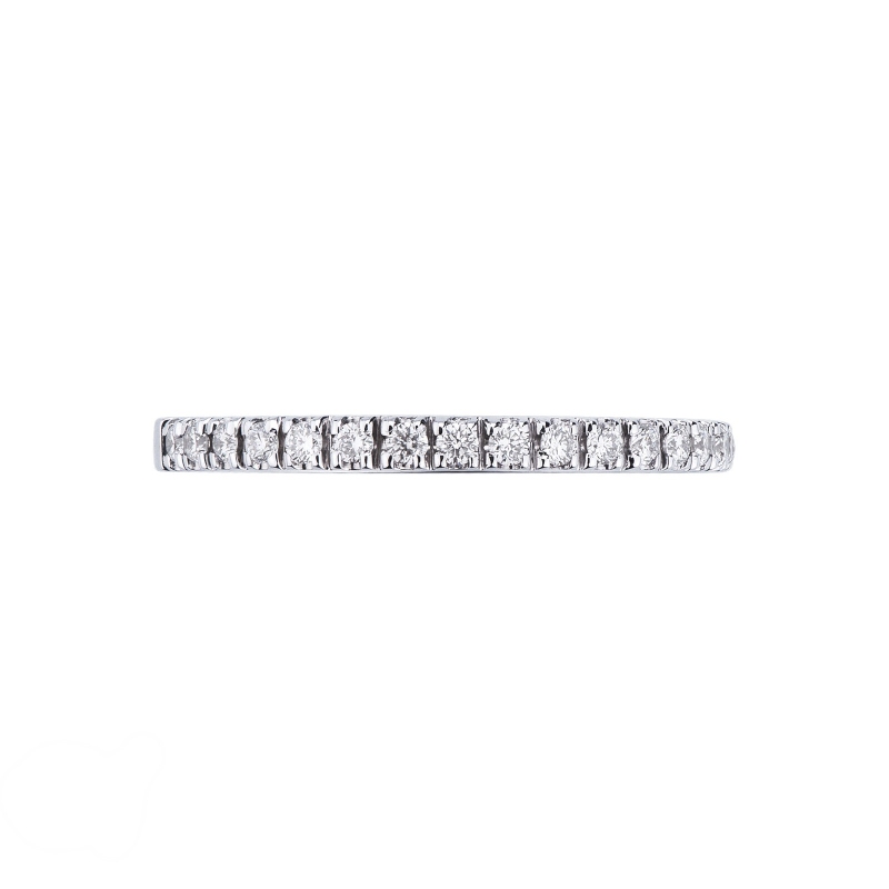Half eternity ring with diamonds white gold 18k