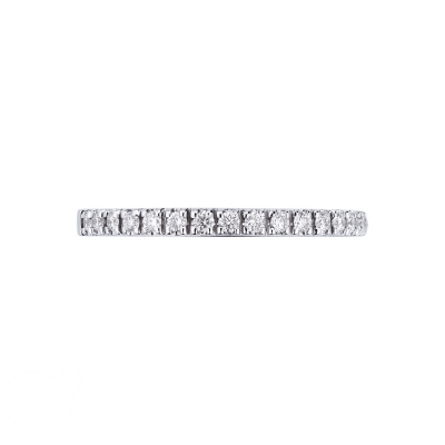 Half eternity ring with diamonds white gold 18k