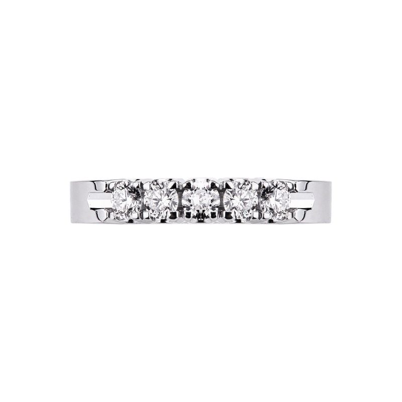 Half eternity ring with 5 diamonds 0,50 ct white gold 18k