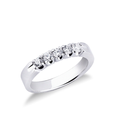 Half eternity ring with 5 diamonds 0,50 ct white gold 18k