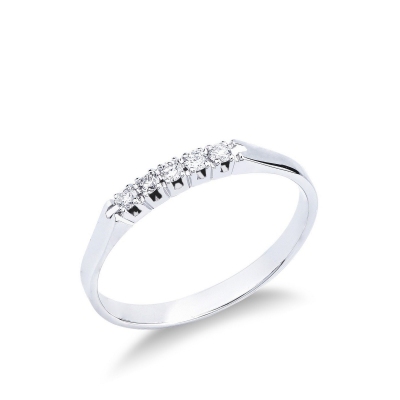 5 stones half eternity ring diamond ring in white gold 18k