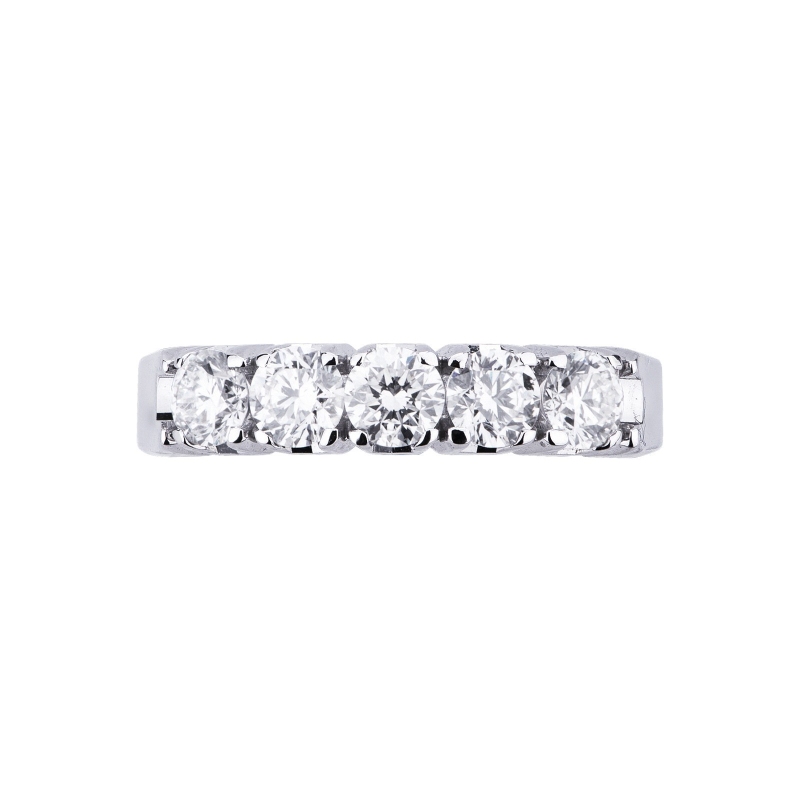 5 diamonds half eternity ring ct 2 white gold 18k