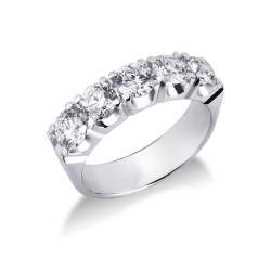5 diamonds half eternity ring ct 2 white gold 18k