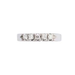 Half eternity ring 5 diamonds in white gold 18k ct 0,25  2