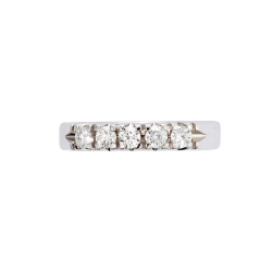 Half eternity ring 5 diamonds in white gold 18k  2