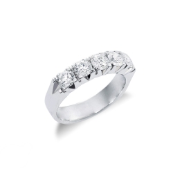 5 diamonds half eternity ring in white gold 18k 