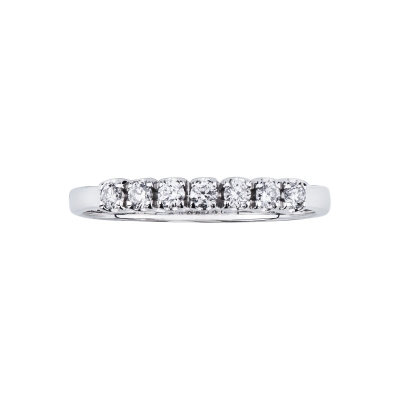 7 diamonds half eternity ring in white gold 18k