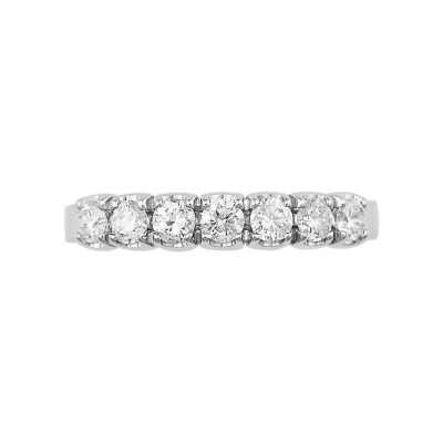 7 diamonds half eternity ring white gold 18k 0,42 ct