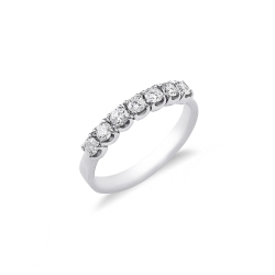 7 diamonds half eternity ring white gold 18k 0,42 ct