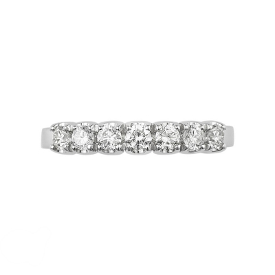 White gold 18k 7 diamonds half eternity ring 0,50 ct 