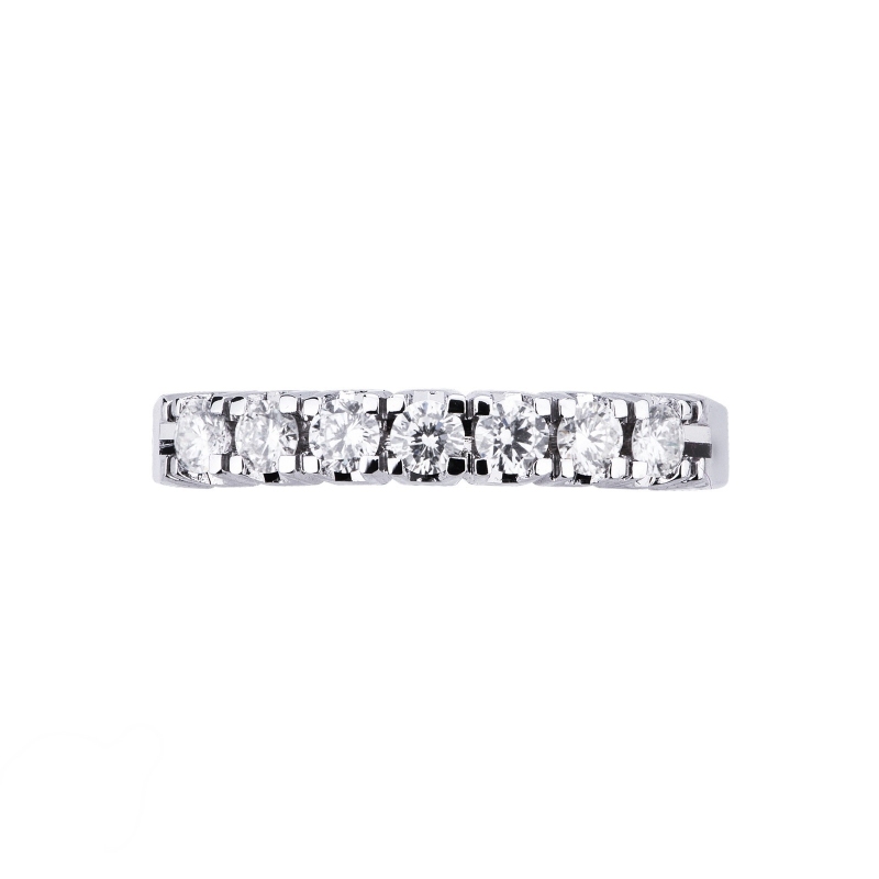 7 diamonds half eternity ring in white gold 18k ct 0,45 