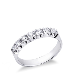 White gold 18k 7 diamond half eternity ring 