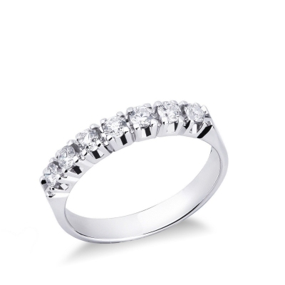 White gold 18k 7 diamond half eternity ring 