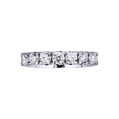 White gold 18k 7 stones diamond half eternity ring 0,85 ct
