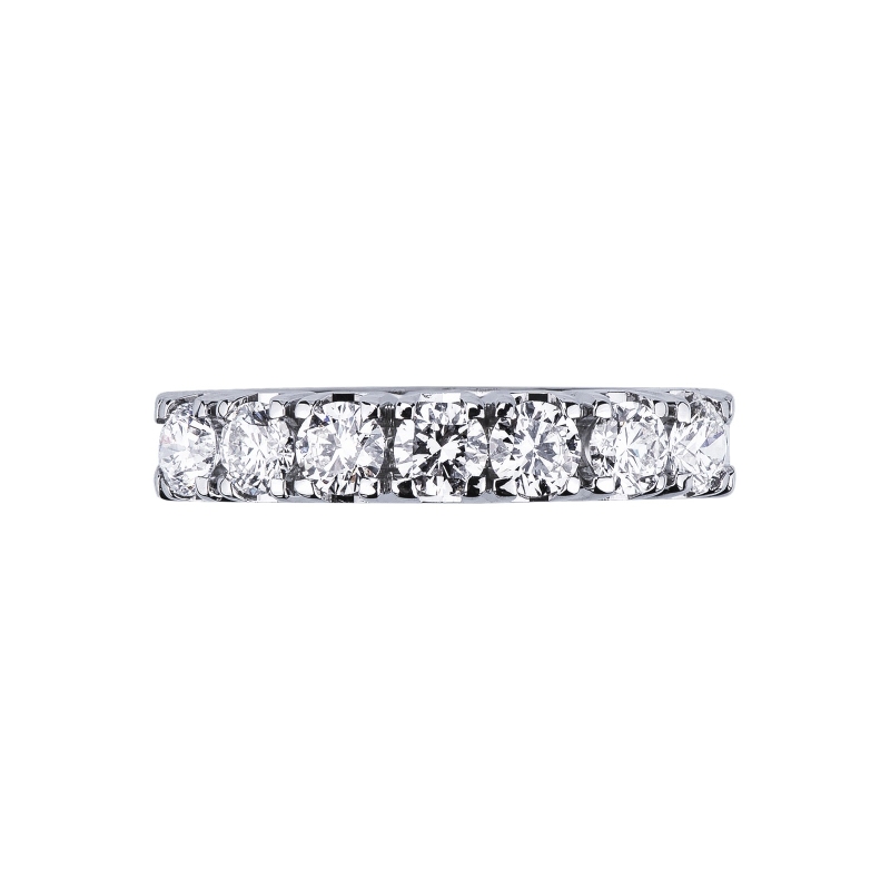 White gold 18k 7 diamonds half eternity ring 1ct 